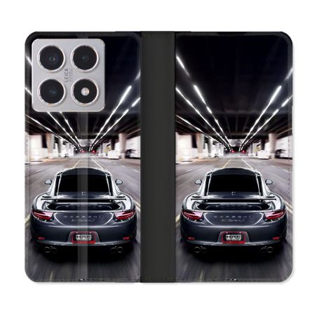 Housse cuir portefeuille Pour Xiaomi 15T Porsche 911