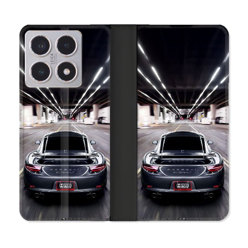 Housse cuir portefeuille Pour Xiaomi 15T Porsche 911