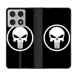 Housse cuir portefeuille Pour Xiaomi 15T Punisher