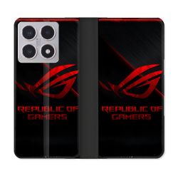 Housse cuir portefeuille Pour Xiaomi 15T ROG Rouge