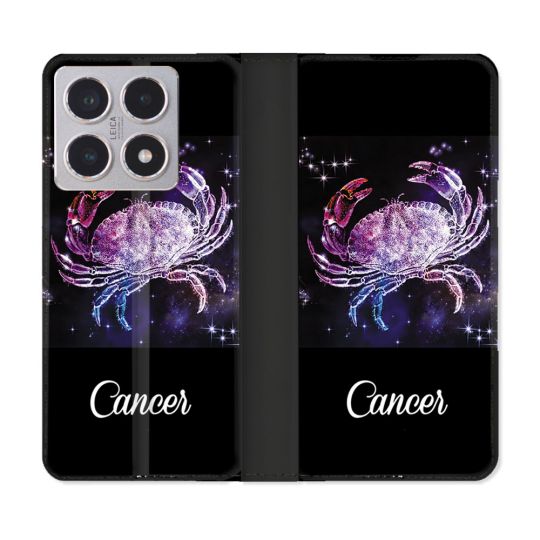 Housse cuir portefeuille Pour Xiaomi 15T Signe Zodiaque 2 Cancer