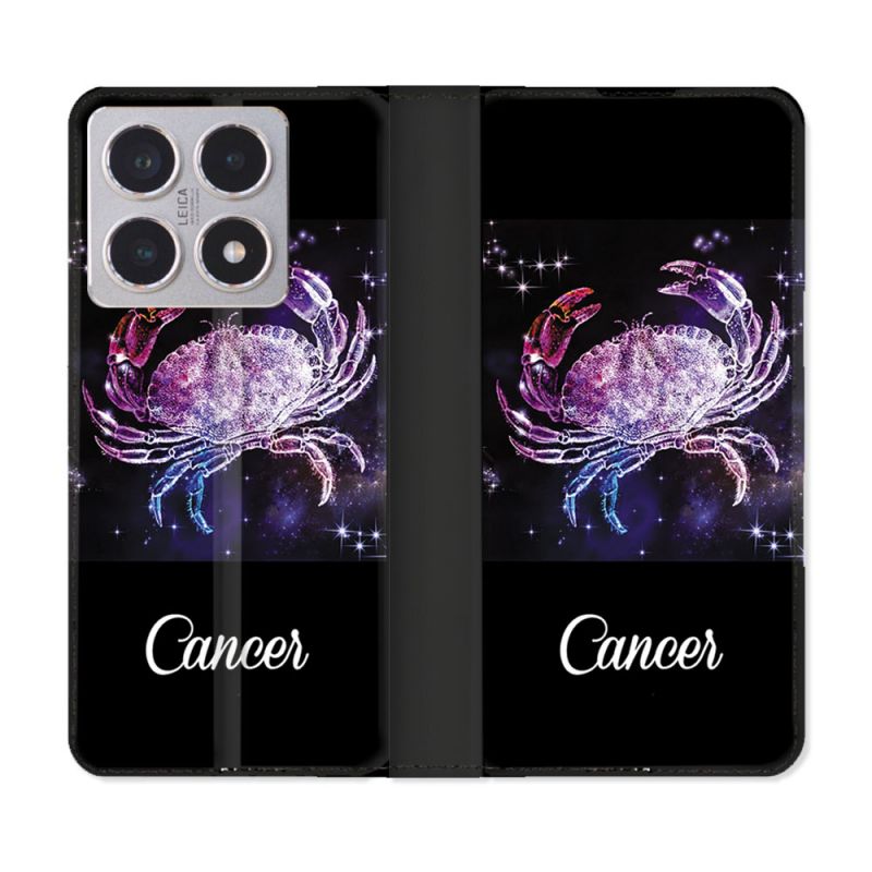 Housse cuir portefeuille Pour Xiaomi 15T Signe Zodiaque 2 Cancer