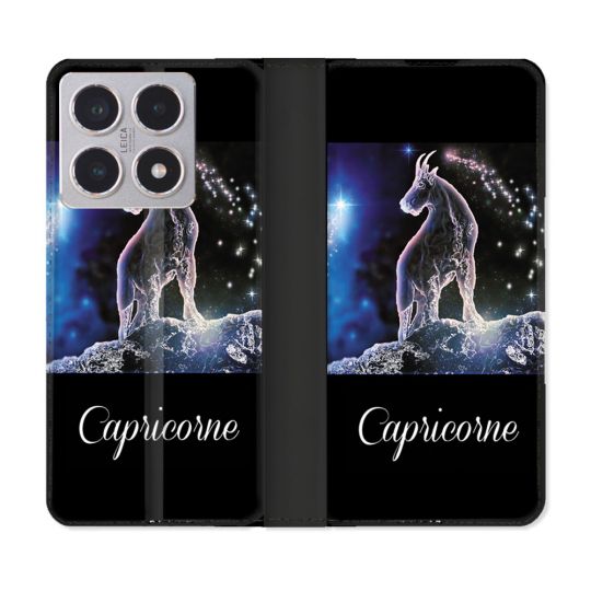 Housse cuir portefeuille Pour Xiaomi 15T Signe Zodiaque 2 Capricorne