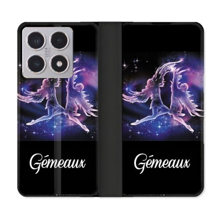 Housse cuir portefeuille Pour Xiaomi 15T Signe Zodiaque 2 Gémeaux