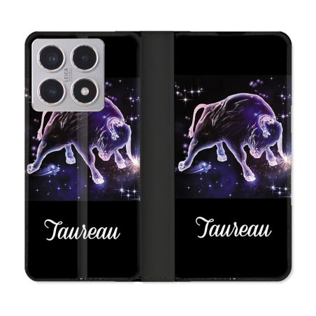 Housse cuir portefeuille Pour Xiaomi 15T Signe Zodiaque 2 Taureau