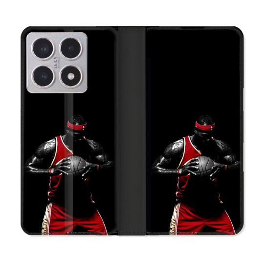 Housse cuir portefeuille Pour Xiaomi 15T Sport Basketeur