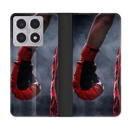 Housse cuir portefeuille Pour Xiaomi 15T Sport Boxe Gant Rouge