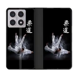 Housse cuir portefeuille Pour Xiaomi 15T Sport Judo Noir