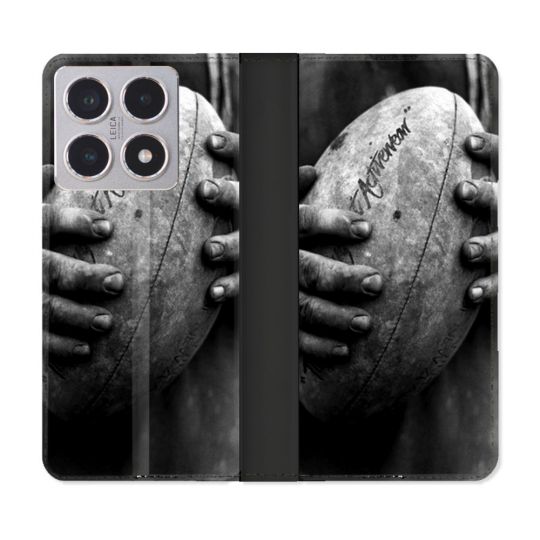 Housse cuir portefeuille Pour Xiaomi 15T Sport Rugby Ballon Vintage