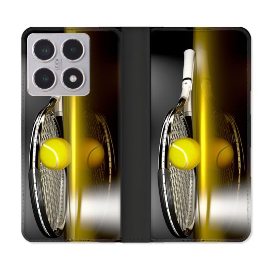 Housse cuir portefeuille Pour Xiaomi 15T Sport Tennis Reflet