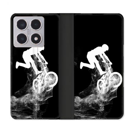 Housse cuir portefeuille Pour Xiaomi 15T Sport VTT Noir