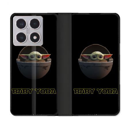 Housse cuir portefeuille Pour Xiaomi 15T Star Wars - Yoda bebe noir