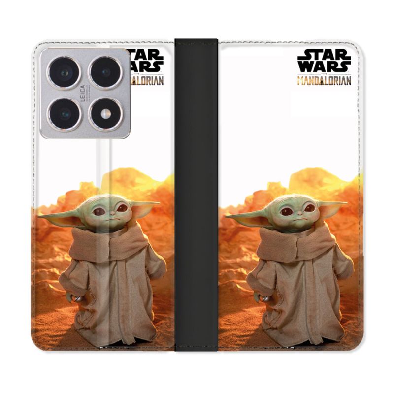 Housse cuir portefeuille Pour Xiaomi 15T Star Wars - Yoda bebe soleil