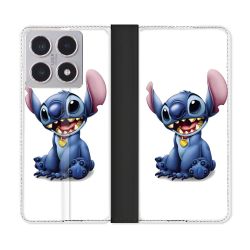 Housse cuir portefeuille Pour Xiaomi 15T Stitch Blanc