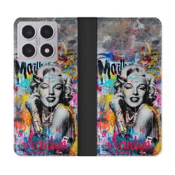 Housse cuir portefeuille Pour Xiaomi 15T Street Art Maryline Monroe
