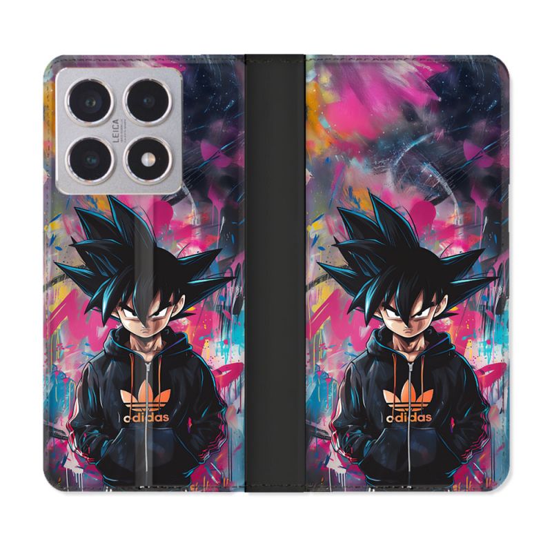 Housse cuir portefeuille Pour Xiaomi 15T Street Art Sangoku
