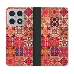 Housse cuir portefeuille Pour Xiaomi 15T Texture Carreau Ciment Rouge