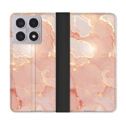 Housse cuir portefeuille Pour Xiaomi 15T Texture Marbre Rose