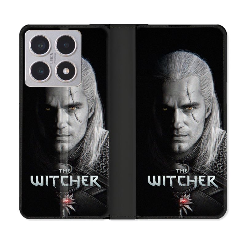 Housse cuir portefeuille Pour Xiaomi 15T The Witcher Noir