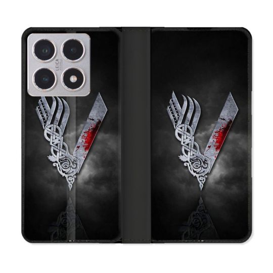 Housse cuir portefeuille Pour Xiaomi 15T Viking