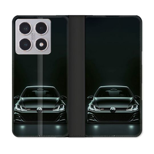 Housse cuir portefeuille Pour Xiaomi 15T Volkwagen Golf GTI