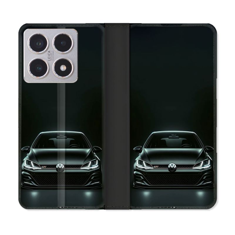 Housse cuir portefeuille Pour Xiaomi 15T Volkwagen Golf GTI