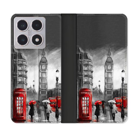 Housse cuir portefeuille Pour Xiaomi 15T Voyage Angleterre Londres Vintage