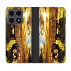 Housse cuir portefeuille Pour Xiaomi 15T Pro Agriculture Tracteur Color