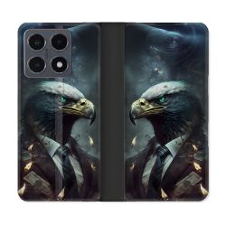 Housse cuir portefeuille Pour Xiaomi 15T Pro Animal Aigle Business