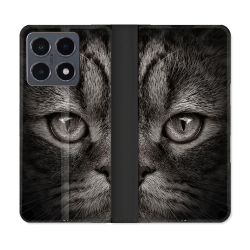 Housse cuir portefeuille Pour Xiaomi 15T Pro Animal Chat Gris