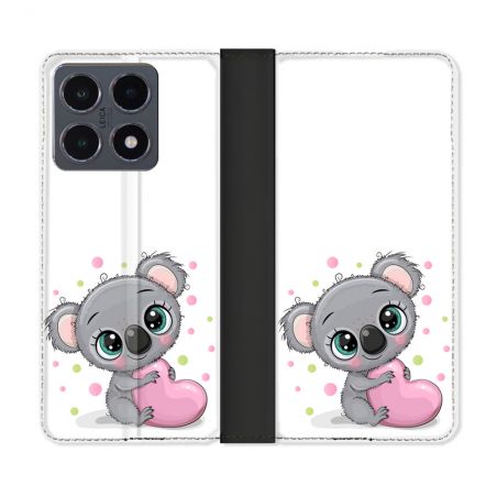 Housse cuir portefeuille Pour Xiaomi 15T Pro Animal Koala Cœur