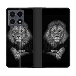 Housse cuir portefeuille Pour Xiaomi 15T Pro Animal Lion Majestueux