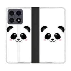 Housse cuir portefeuille Pour Xiaomi 15T Pro Animal Panda Blanc