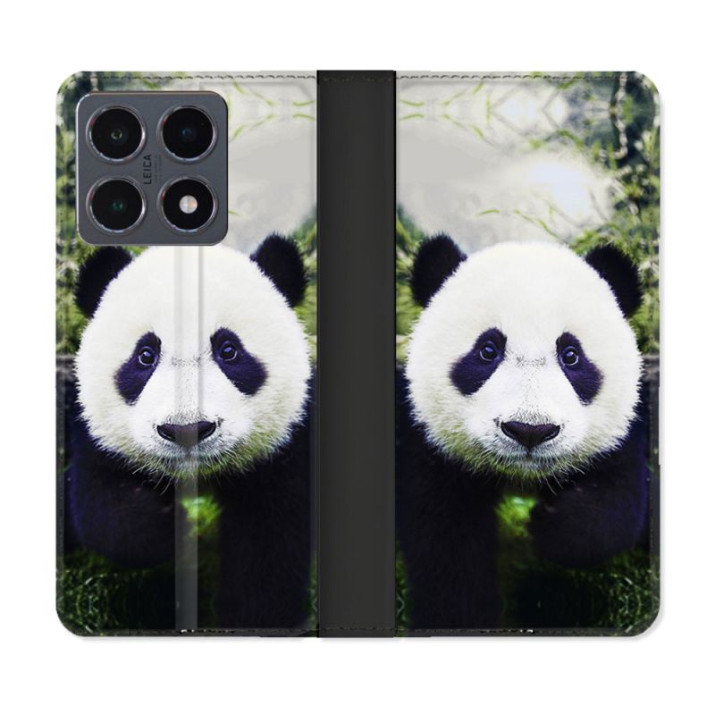 Housse cuir portefeuille Pour Xiaomi 15T Pro Animal Panda Color