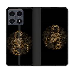Housse cuir portefeuille Pour Xiaomi 15T Pro Animal Scorpion Fresque