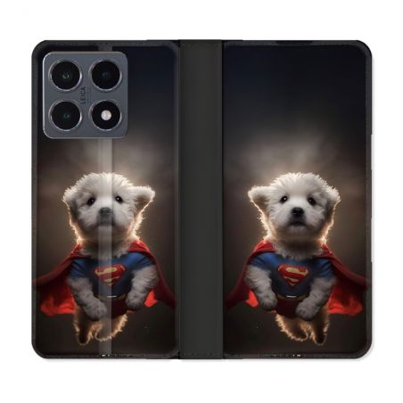 Housse cuir portefeuille Pour Xiaomi 15T Pro Animal Super Chien
