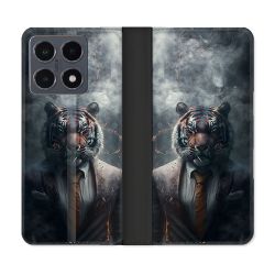 Housse cuir portefeuille Pour Xiaomi 15T Pro Animal Tigre Business