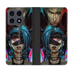 Housse cuir portefeuille Pour Xiaomi 15T Pro Arcane Jinx Bleu