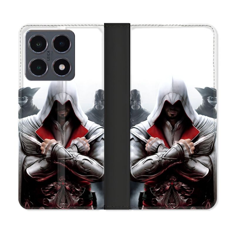 Housse cuir portefeuille Pour Xiaomi 15T Pro Assassin Creed Mask