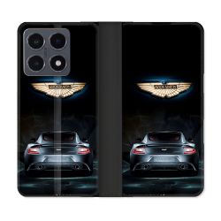 Housse cuir portefeuille Pour Xiaomi 15T Pro Aston Martin
