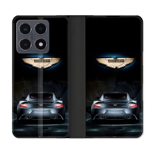 Housse cuir portefeuille Pour Xiaomi 15T Pro Aston Martin