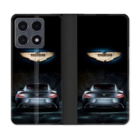 Housse cuir portefeuille Pour Xiaomi 15T Pro Aston Martin