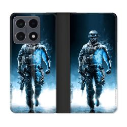 Housse cuir portefeuille Pour Xiaomi 15T Pro Call Of Duty Guerrier