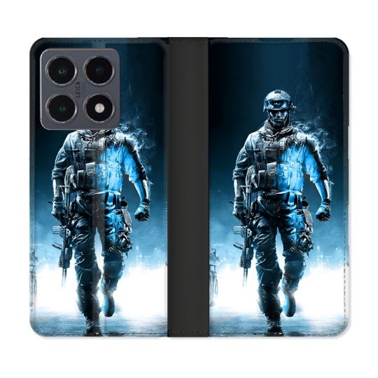 Housse cuir portefeuille Pour Xiaomi 15T Pro Call Of Duty Guerrier