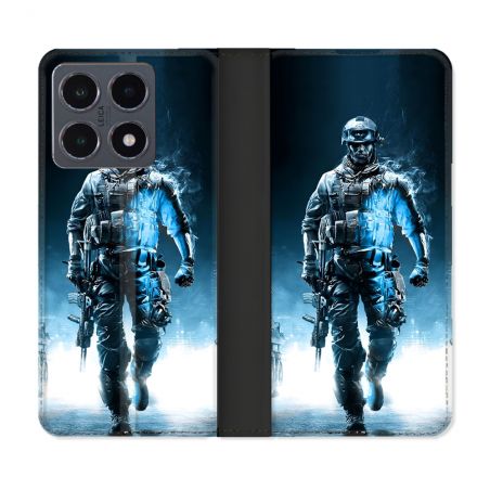Housse cuir portefeuille Pour Xiaomi 15T Pro Call Of Duty Guerrier