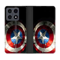 Housse cuir portefeuille Pour Xiaomi 15T Pro Captain America Bouclier
