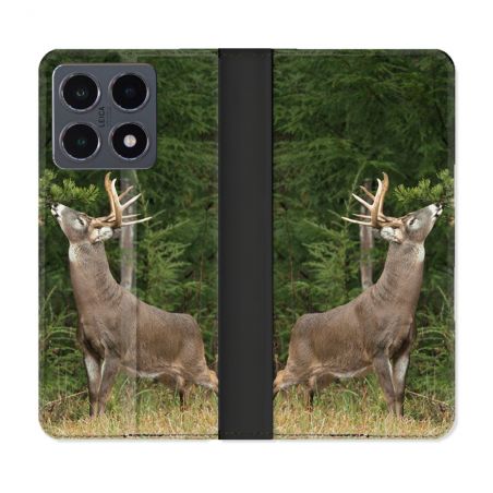 Housse cuir portefeuille Pour Xiaomi 15T Pro Chasse Cerf