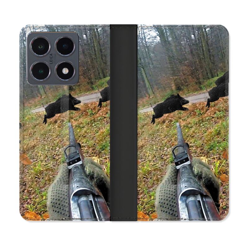 Housse cuir portefeuille Pour Xiaomi 15T Pro Chasse Vision Tir