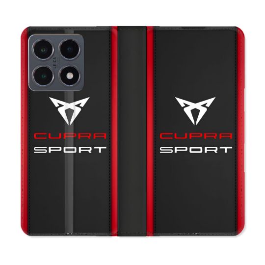 Housse cuir portefeuille Pour Xiaomi 15T Pro Cupra