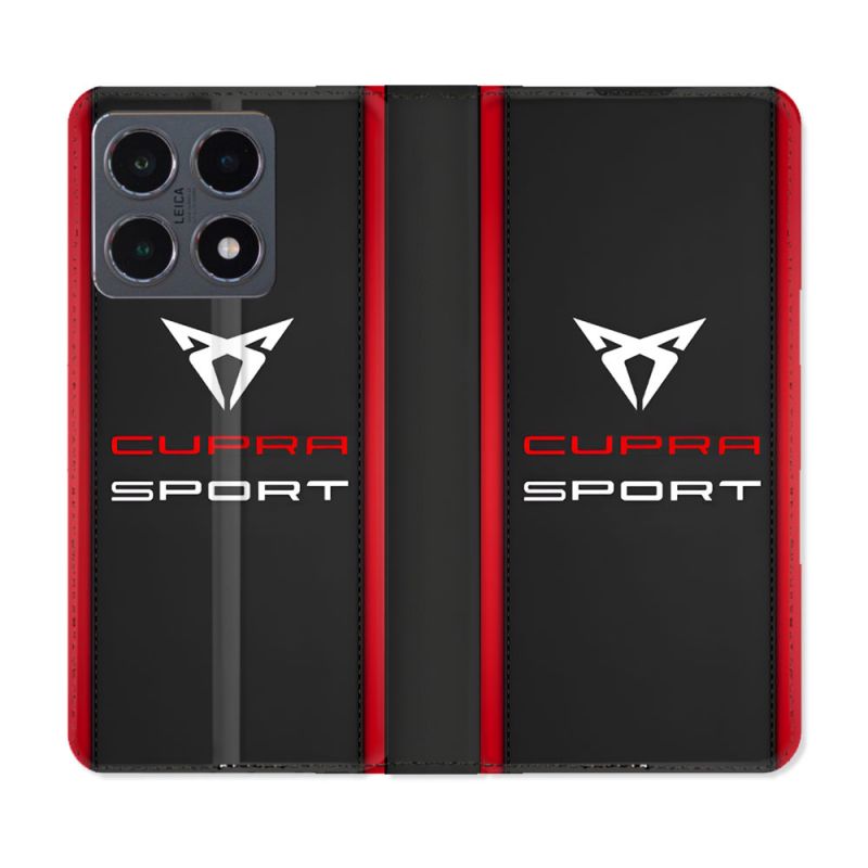 Housse cuir portefeuille Pour Xiaomi 15T Pro Cupra
